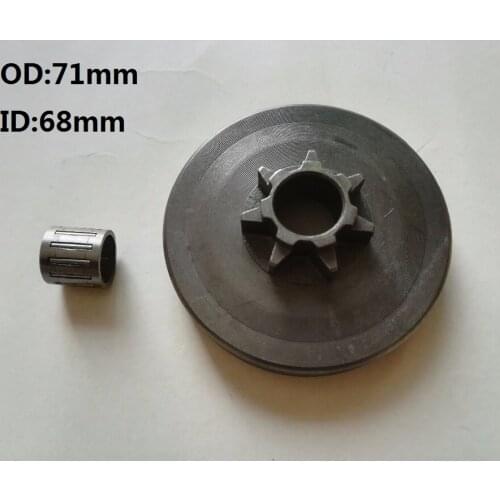 .325-7T Chain saw spur sprocket, clutch drum with needle cage bearing for chainsaw spare parts 45cc/52cc/4500/5200