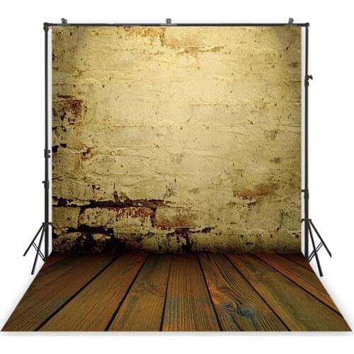 Grunge Concrete Wall Photo Backdrop Rustic Shabby Chic Hardwood Floor Background Photocall Studio Photoshoot Filming Wallpaper