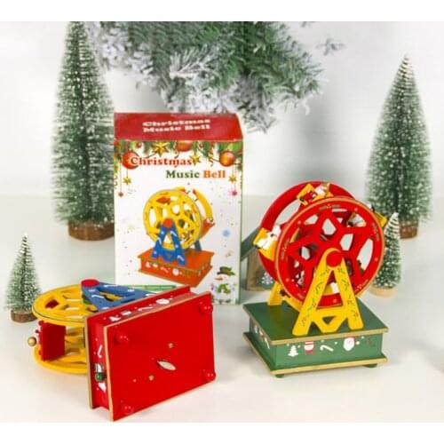 Ceative Ainted Wooden Hand Music Box Christmas Gift Birthday Gift Party Casket Anonymity Decoration for Childrens Gift