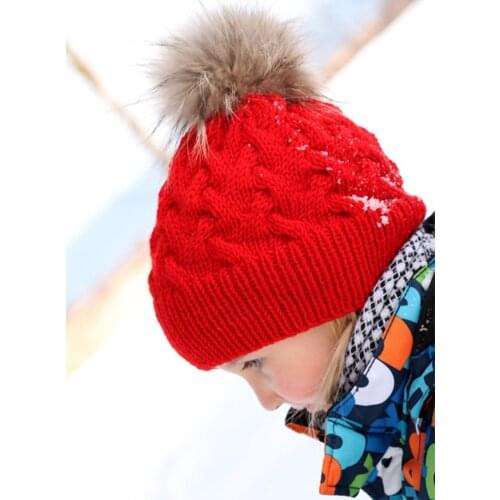 Baby Hat Autumn Winter Toddler Infant Knitted Hat Artificial Fur Ball Baby Boy Girl Caps Cotton Hairball Winter Children Caps