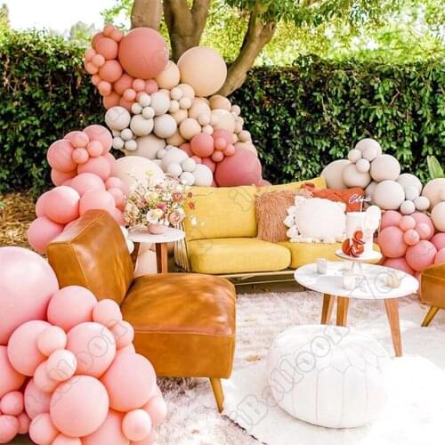 Wedding Birthday Party Celebration Decor Double White Gold Latex Balloon Garland Retro Pink Balloon Arch Kit Baby Shower Decor