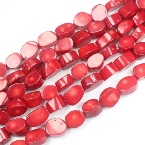 Faceted Red Coral 9-12mm Irregular Beads 15inch per strand, For DIY Necklace Bracelat Jewelry Making