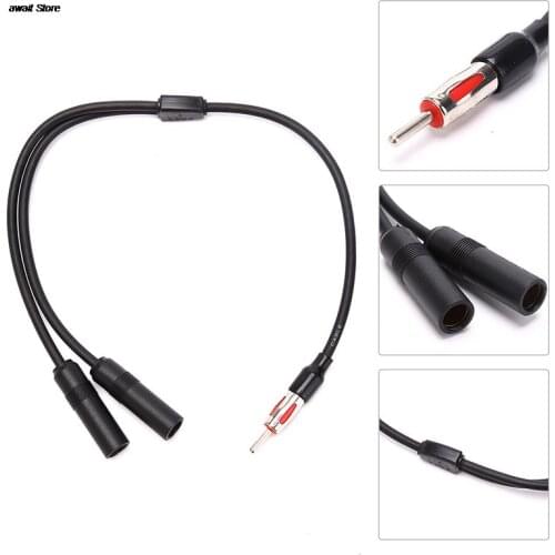 Car Antenna Cable Adapter Aluminum Plug In 1 For 2 Radio Antenna Extension Cable Meet More Connectivity Needs Antenna For Car
