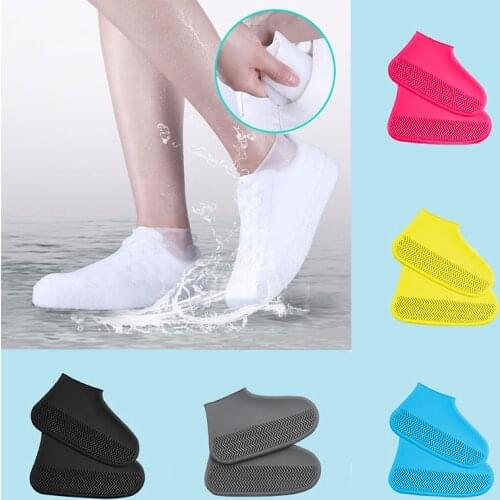 Classic Silicone Shoe Covers Reusable Waterproof Rain Boot Covers Non-slip Thickened Outdoor Overshoes Women Men Shoe Protector