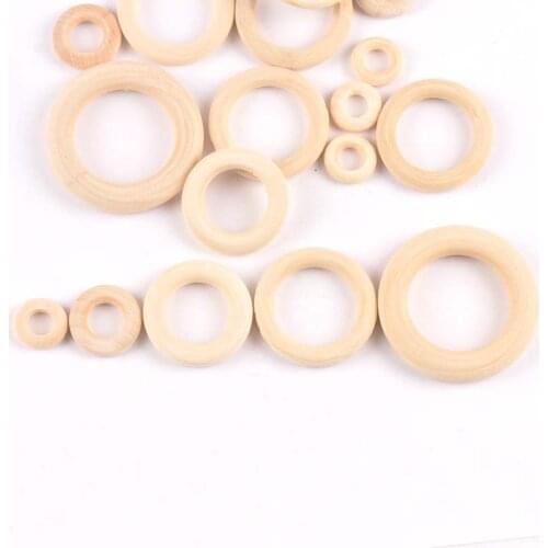 Unfinished Wooden Decoration Making Crafts Wood Teething Ring Children Kids DIY Home Decor Accessories 12 Size Can Pick m1861
