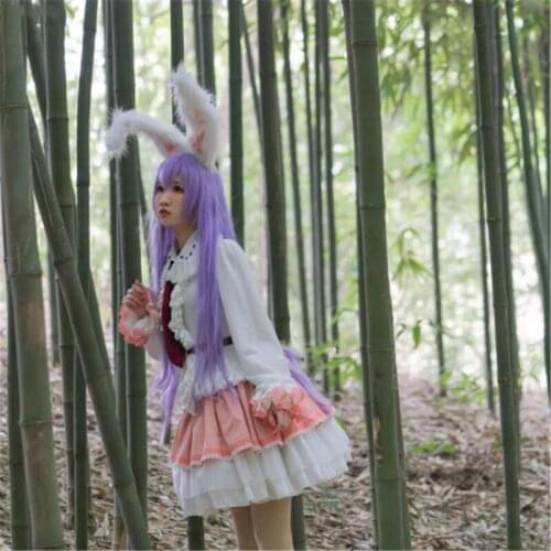 Anime Touhou Project Reisen Udongein Inaba Rabbit Skirt Outfit Lolita Dress Cosplay Costume Women Halloween Free Shipping 2021