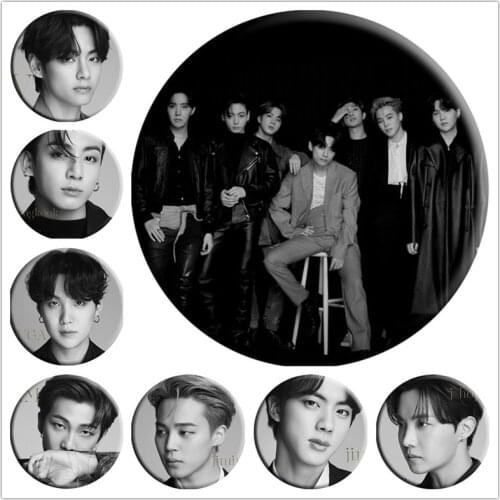 Kpop Bangtan Boys Pins Badge Brooch Accessories for Clothes Hat Backpack Decoration 1pcs Customizable Brooch Custom FANS Gifts