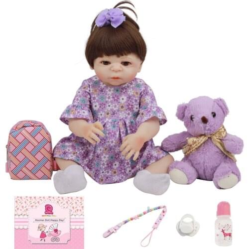 Lovely Reborn Baby Doll 48 CM Silicone Full Body Realistic Princess Newborn Doll For Kid Birthday Gift Child Shower Toy 18 Inch