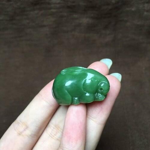 H33#Hetian jade jade rabbit pendant, feels smooth, cute