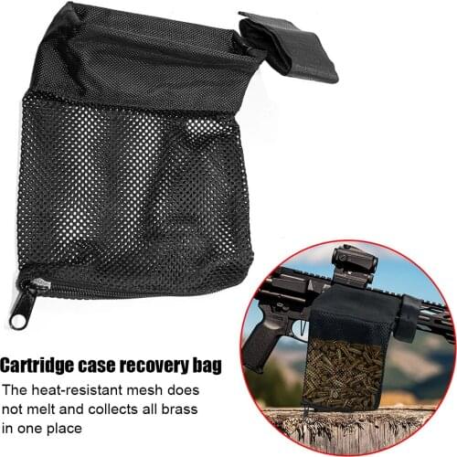Rifle Bullet Catcher M4 AR15 Gun Cartridge Mesh Trap Ammo Shell Recycling Wrap Around Zipper Bag for Hunting Shooting