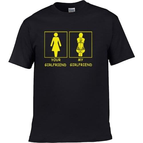 2021Autumn and Winter Your Girlfriend VS My Girlfriend Funny Novelty Casual T-Shirt Mens Long Sleeve Fashion Tee