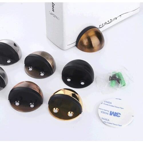 Non Punching Sticker Hidden Stainless Steel Rubber Door Stopper Door Holders Catch Floor Mounted Nail-free Door Stops