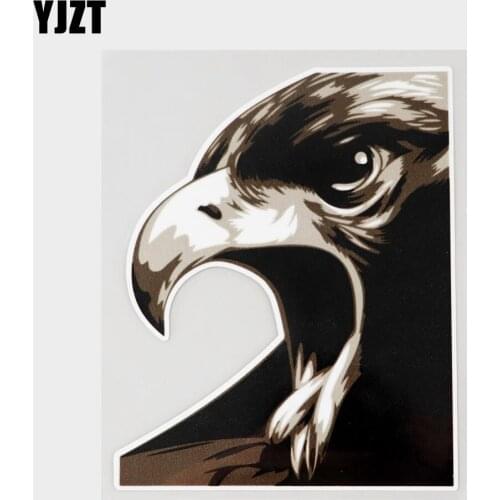 YJZT 13.4CM×16.3CM Cool Roar Eagle Fashion Decal PVC Car Sticker 11C-0111