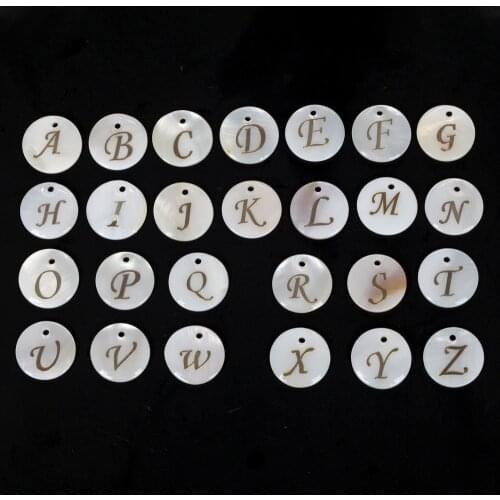 Natural 26 Letter White Shell Alphabet Spacer Beads for Jewelry Making DIY Handmade Pendant Necklace
