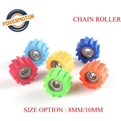 Chain Roller Motorbike 8MM 10MMTensioner Pulley Wheel Guide For Yamaha Honda Suzuki Kawasaki Yzf Rmz Klx Crf Dirt Bike