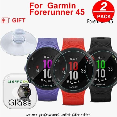 NEWCOOL 9H 2.5D Glass film For Garmin Forerunner 45 Smart Watch Tempered Glass Screen Protector For Forerunner 45s Guard Film