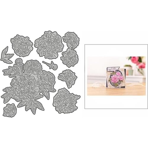 New Ornate Peony Blooms Craft Embossing Mold 2021 Metal Cutting Dies for DIY Decorative Scrapbooking Album Card Making No Stamps
