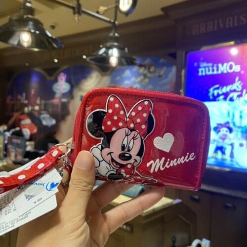 New style Shanghai Disney Mickey Mouse Minnie Cartoon Cute Small Coin Purse Card Case Document Bag Clutch AG2567