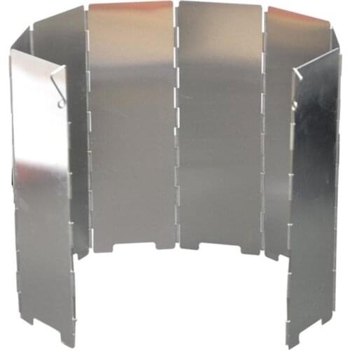 Outdoor Camping Stove Stove Windshield Aluminum Alloy Foldable With Plug Windproof 8/10 Piece With Cloth Bag