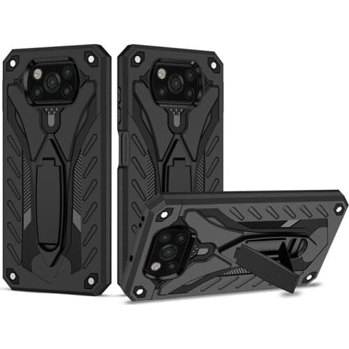 Anti-knock Armor Phone Case For Poco X3 M3 F3 Xiaomi Redmi Note 10 Pro 9T 9s 9 Pro Mi 11 10T Lite Stand Holder Shockproof Cover