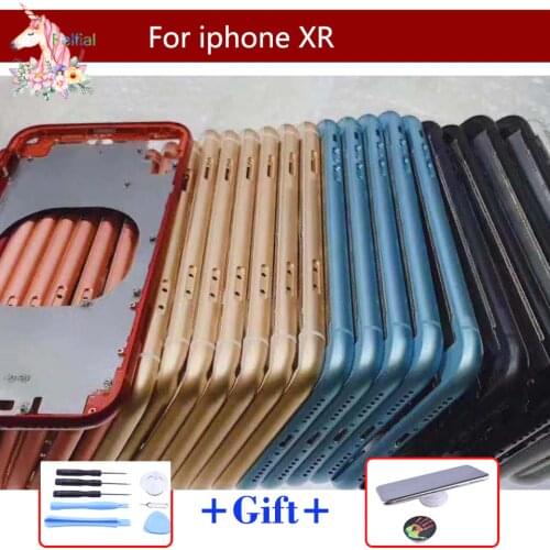 Original New Front Bezel Chassis Frame For iphone X XR XS MAX Back housing Middle Frame with Side Buttons Set Replacement Part