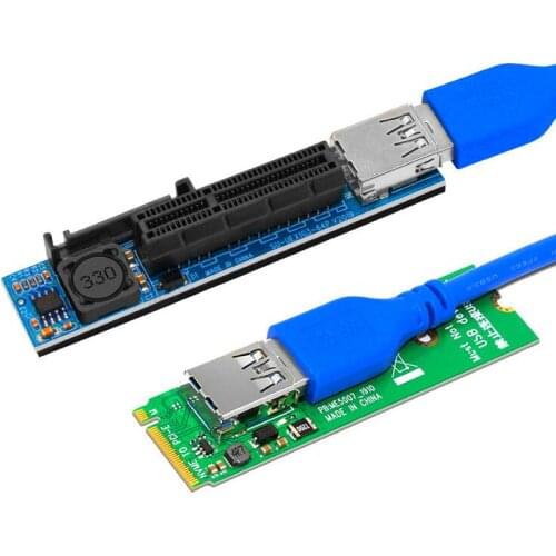 Raiser NVME M.2 to PCI-E X4 Card Extension Port Adapter Riser Card Graphics Cards Connector PCIE Extender with 60cm USB3.0 Cable