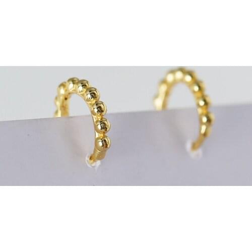 100% 925 Silver Simple Round Circle Gold Color Helix Cartilage Hoop Earring Ear Rings For Women Brinco Pendientes Shape 2020