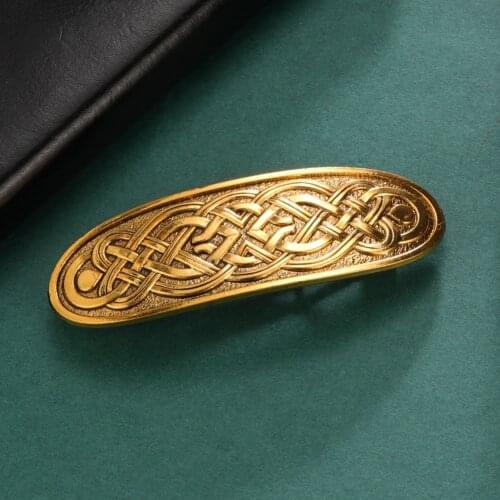 Skyrim Viking Amulet Irish Celtics Knot Hairpins Antique Gold Color Barrette Hair Clip Accessories for Women Vintage Jewelry New