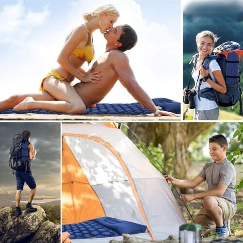 Outdoor TPU Super Light Inflatable Mattress Sleeping Mat Nylon Inflatable Bed Camping Tent With Pillow Single Damp Proof Mat