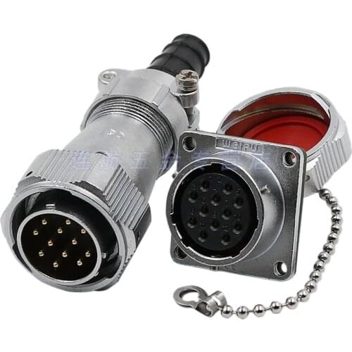 WY24 TI+Z M24 Waterproof Connector Male Female 2 3 4 9 10 12 19 Pin Aviation Plug Socket Solderding Terminal Adapter Panel Mount