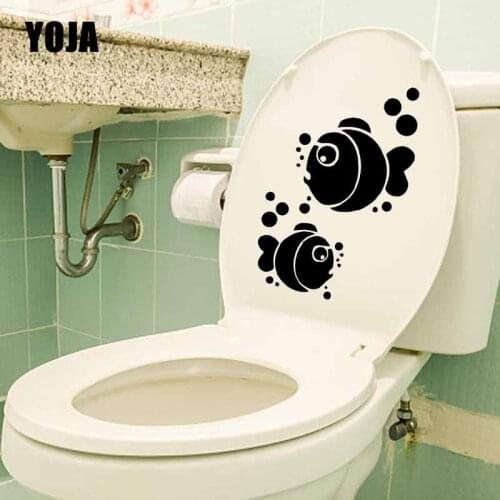 YOJA 16.2X24.5CM Fish In Bubbles Wall Art Quote Kitchen Toilet Decal Bedroom Home Decor T5-0447