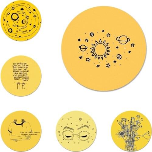 58mm Yellow Aesthetic Icons Pins Badge Decoration Brooches Metal Badges For Clothes Backpack Decoration