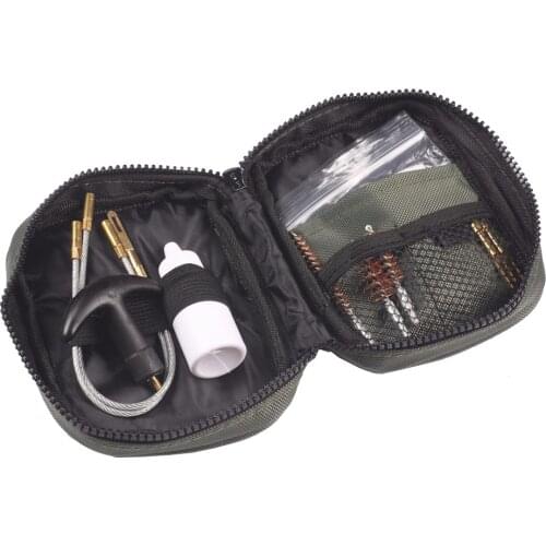 1 Set Gun Pistol Cleaning Kit Nylon Bag Rod Brush Gun cleaning for Universal 12ga 20ga .22cal.17cal .223/5.56 Rifle Cleaning