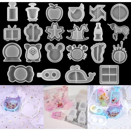 1Pcs Crystal Silicone Bear Paw Shaker Molds UV Epoxy Resin Mold Keychain Pendant Craft for DIY Rsein Making Jewelry Mold Tool
