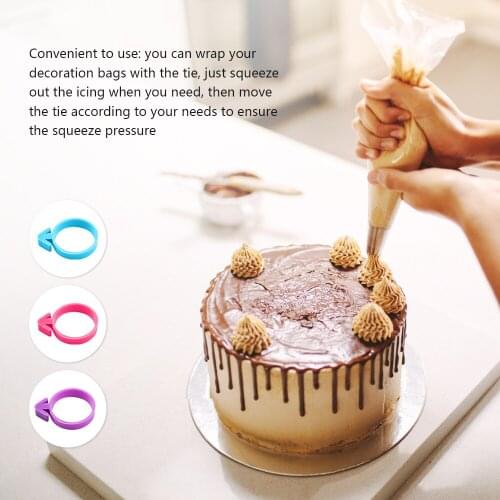 10/20PCS Fondant Cake Decorating Icing Bag Sealing Tied Up Fixed Ring Silicone Rubber Band