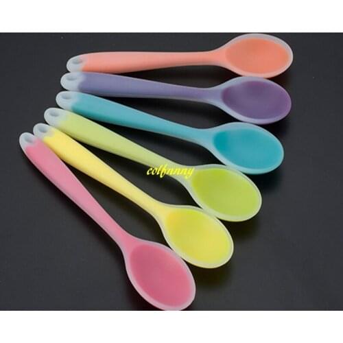 100pcs/lot 20*4.5cm Kitchen Silicone Spoon Cooking Baking Mixing Spoon Ladle Food Grade Silicone Cooking Utensils