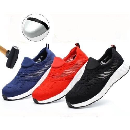 2021 New Mens Anti-Smashing And Anti-Stab Safety Shoes Outdoor Casual Light Breathable Work Shoes Work Boots