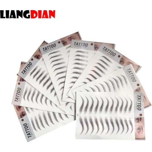 3D Eyebrow Sticker Bionic Eyebrow Semi-Permanent Water Transfer Waterproof Breathable Non-toxic Tattoo Embroidery Eyebrow Paste