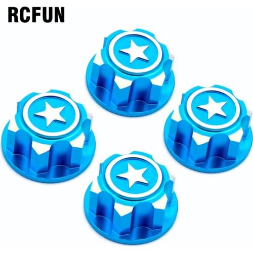 4pcs Non-slip nut thread distance 17mm Dustproof non-slip nut for 1/8 Buggy 17mm Hub Cap X-Maxx/Summit 4 Packs Big S Big E Big X