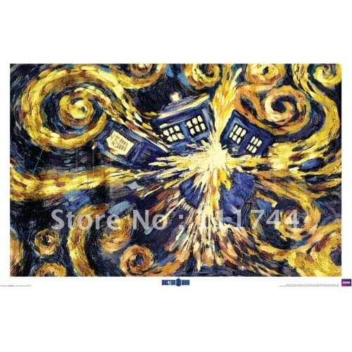 Abstract oil painting modern art Doctor Who Exploding Tardis High quality 100% handmade free shipping