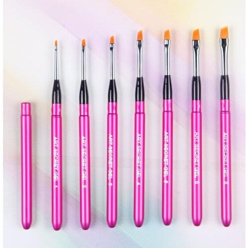 SBA-513Slant 1PC good quality nail art makeup cosmetic brush taklon hair aluminum handle for a manicure