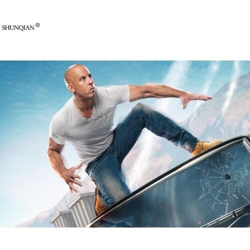 Vin Diesel Poster Print Silk Fabric Print Poster Cloth Fabric Wall Poster Custom Satin Poster 40X60cm,50X75cm,60X90cm