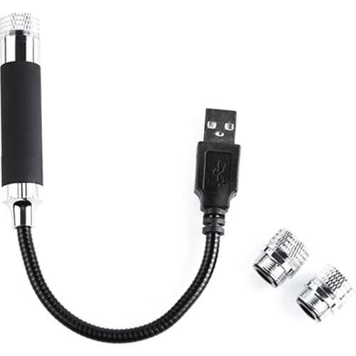 Car USB Star Night Lights Interior Ceiling Lights Atmosphere Light with 3 Pattern Lens for Bedroom Party, Red Light