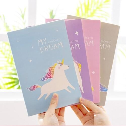 Cute Unicorn Printing Notebook Cartoon Diary Planner Kids Gift Notepad Office School Stationery Student Stationery Painting