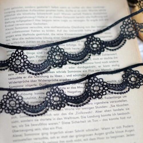 2 Meters Black DIY Trims Hollow Out Design Water Soluble Lace Ribbon Wedding Bride Dress Sewing Craft