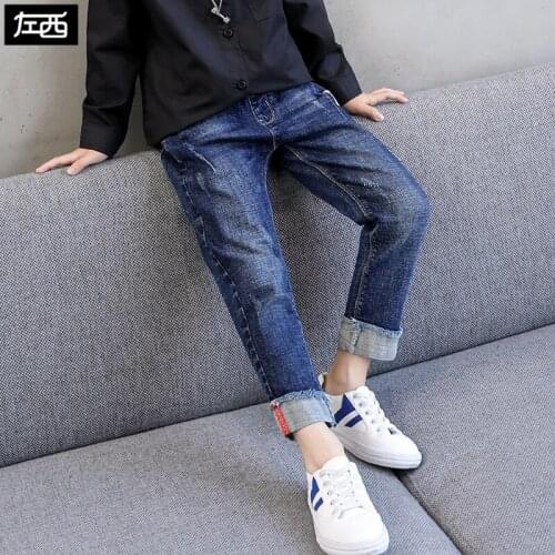 Spring Winter Kids Pants Girls Boy Jeans Thick Children Jeans for Boys Kids Baby Jeans Denim Pants Toddler Teenage Boys Clothing