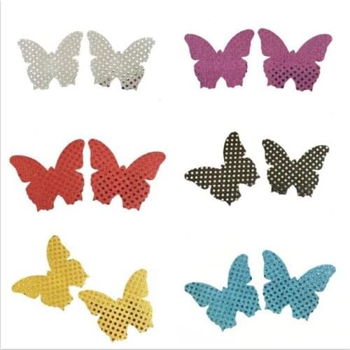 GEOCOCCYX 50 pairs (100Pcs) /lot Breast Petals Disposable Soft Silicone Nipple Cover butterfly breathable breast bra straps