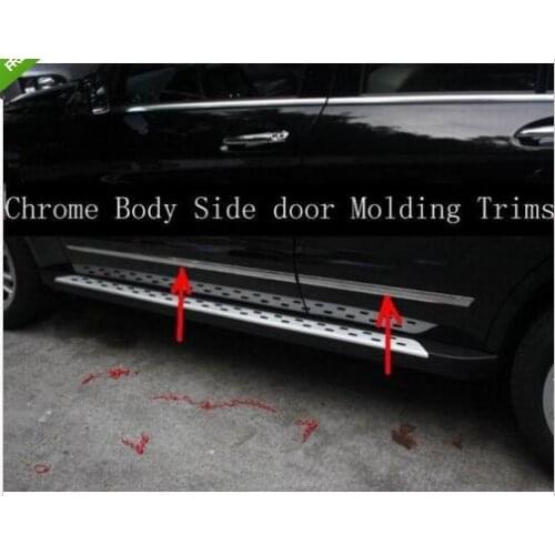 Chrome Body Side door Molding Trims For Mercedes-Benz X204 GLK GLK300 4pcs