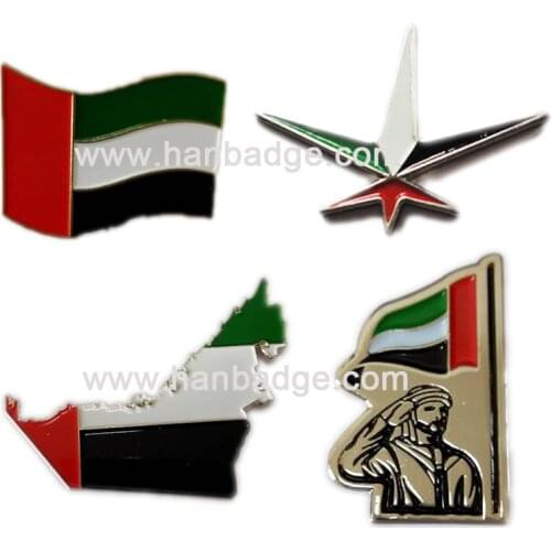 Customized National Day Badge Custom United Arab Emirates Pride Flag Pin Soft Enamel Metal Brooch With Strong Magnet Back