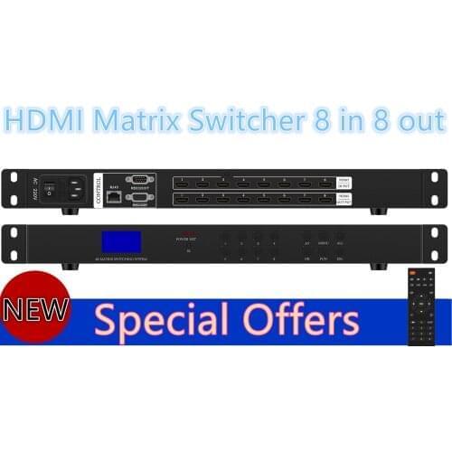 HDMI matrix switcher 8 in 8 out 3D video conference server switch controller digital monitoring decoding network audio and video